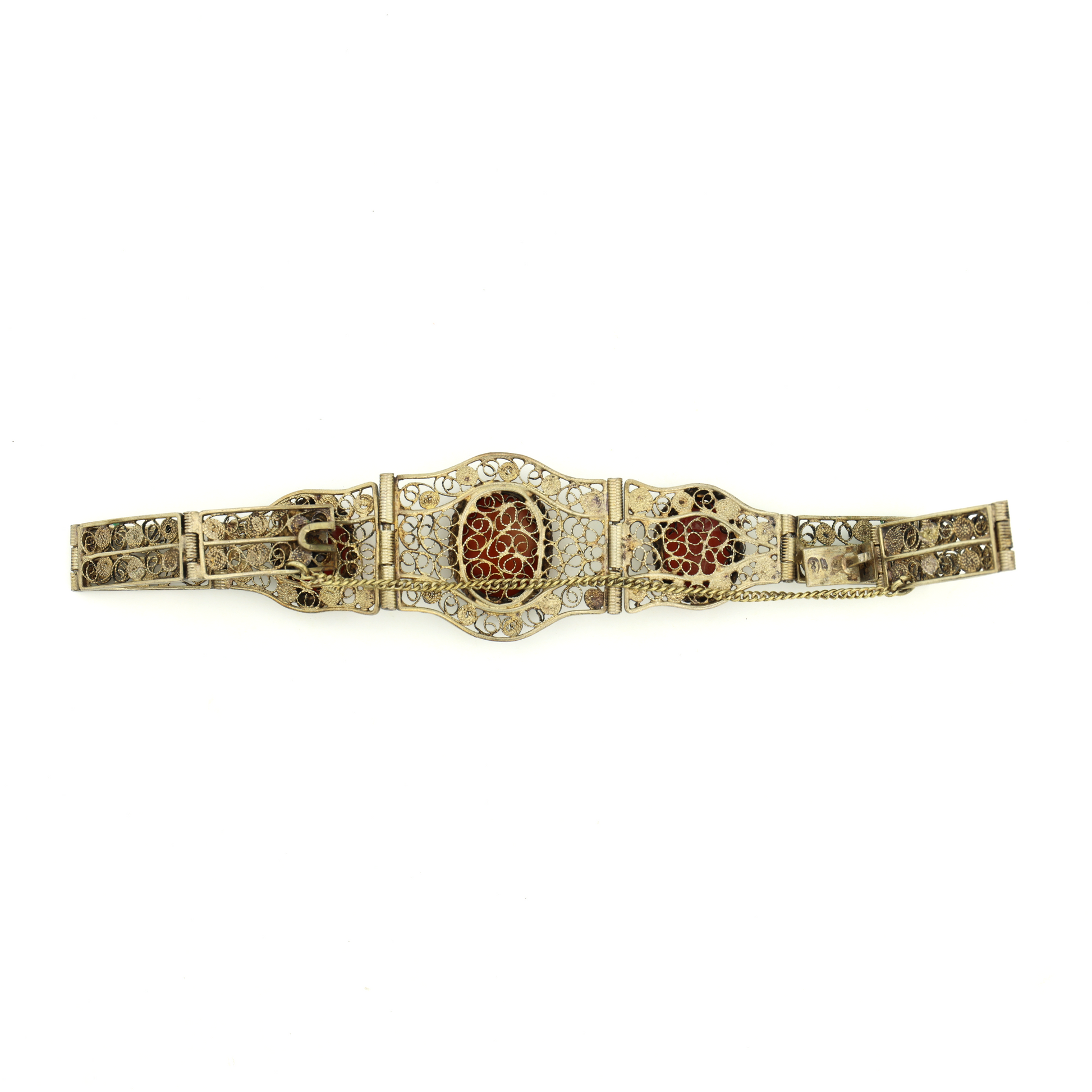 Vintage Natural Untreated Coral Silver Bracelet