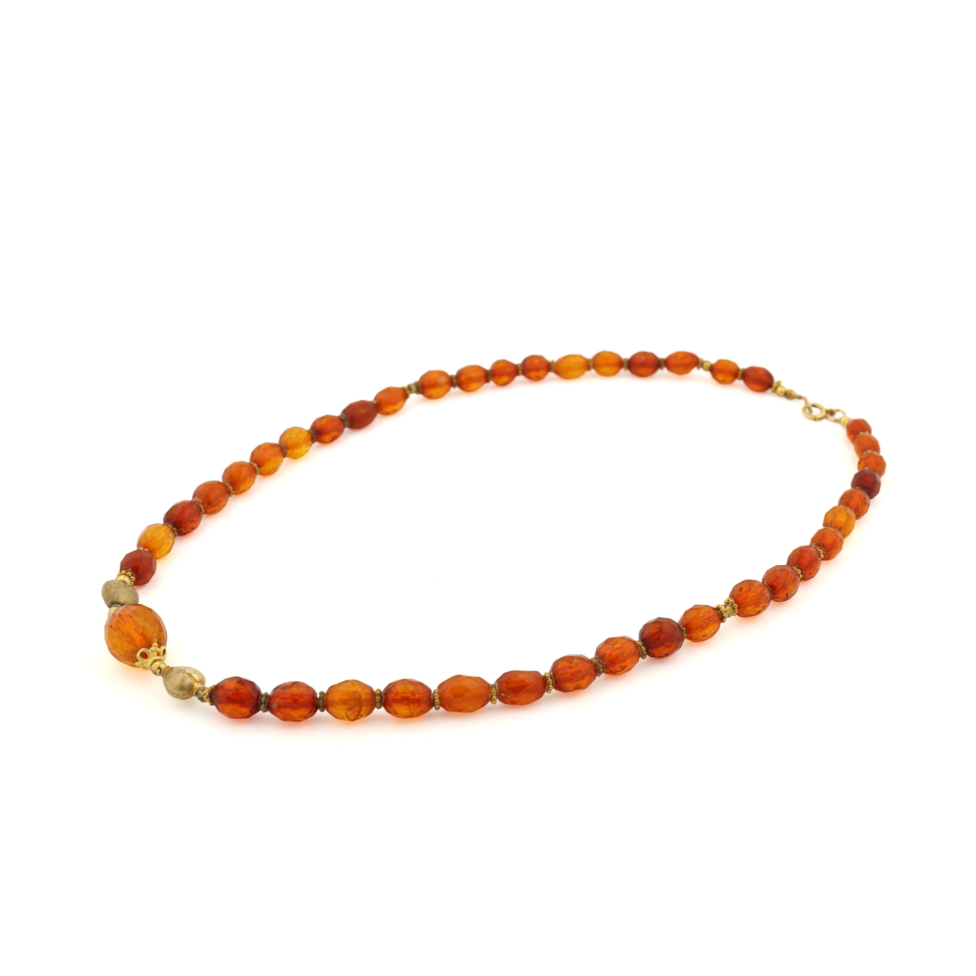 Antique Natural Untreated Amber Coral Silver Necklace