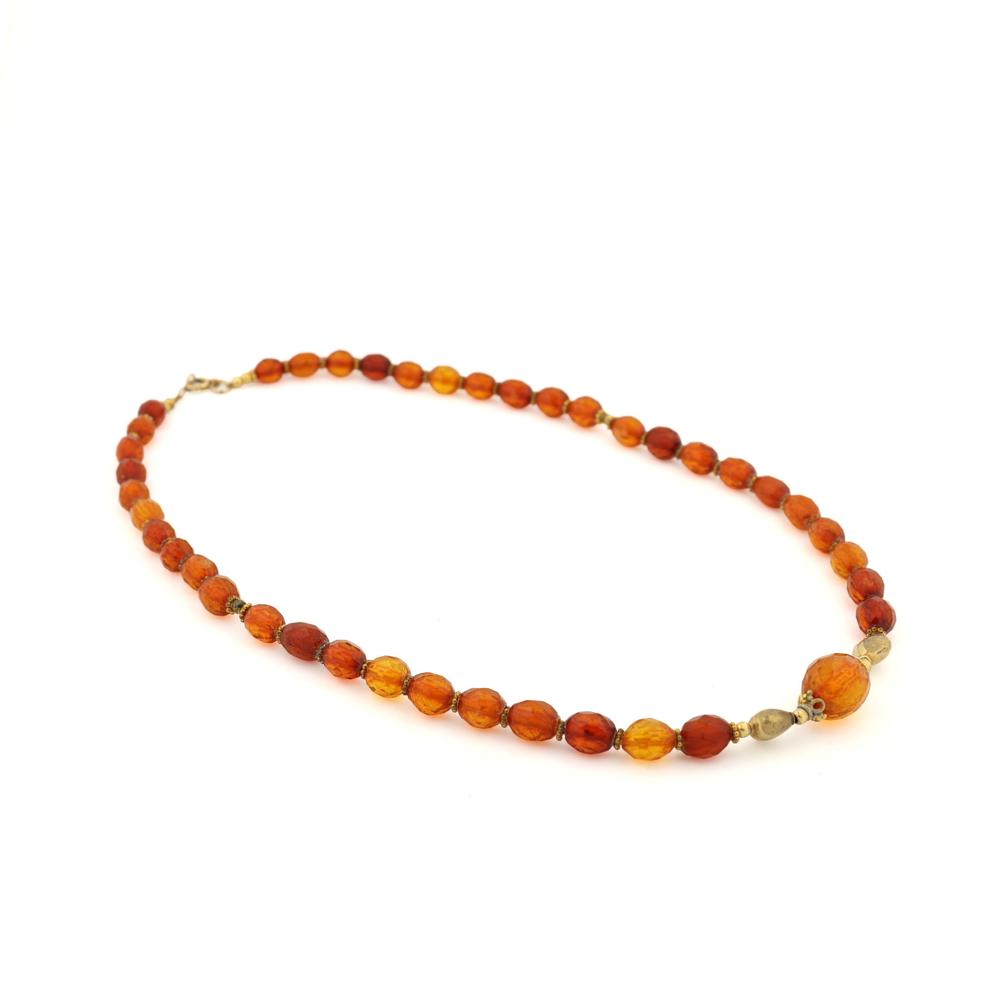 Antique Natural Untreated Amber Coral Silver Necklace