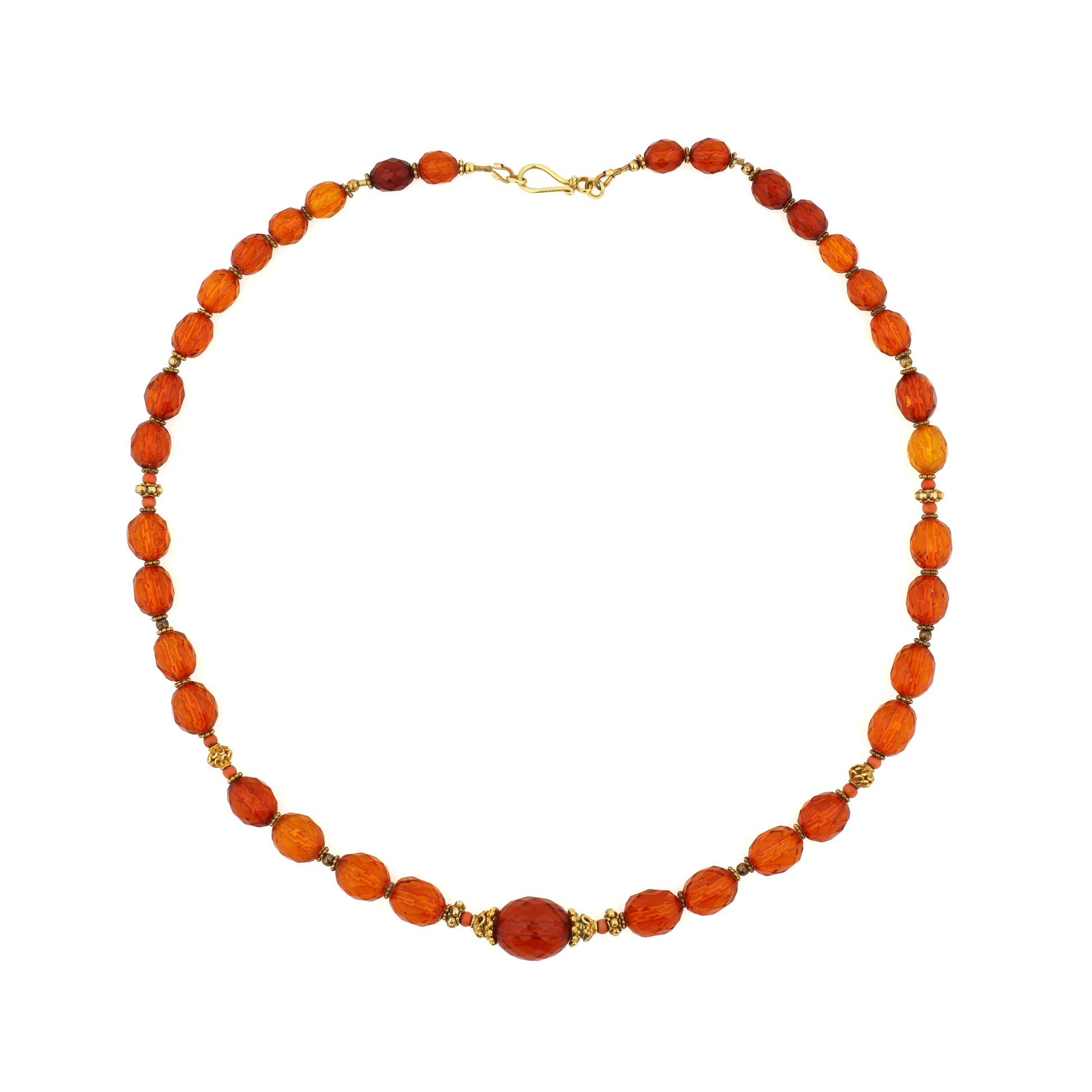 Antique Natural Untreated Amber Coral Silver Necklace