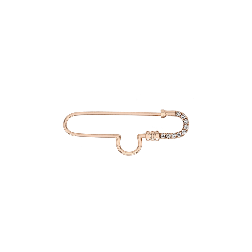 18K Solid Rose Gold Natural Diamond Pin