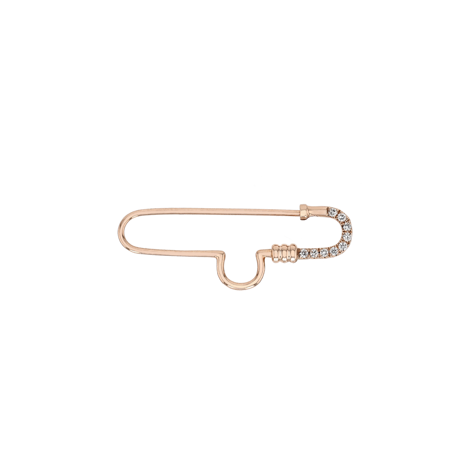 18K Solid Rose Gold Natural Diamond Pin