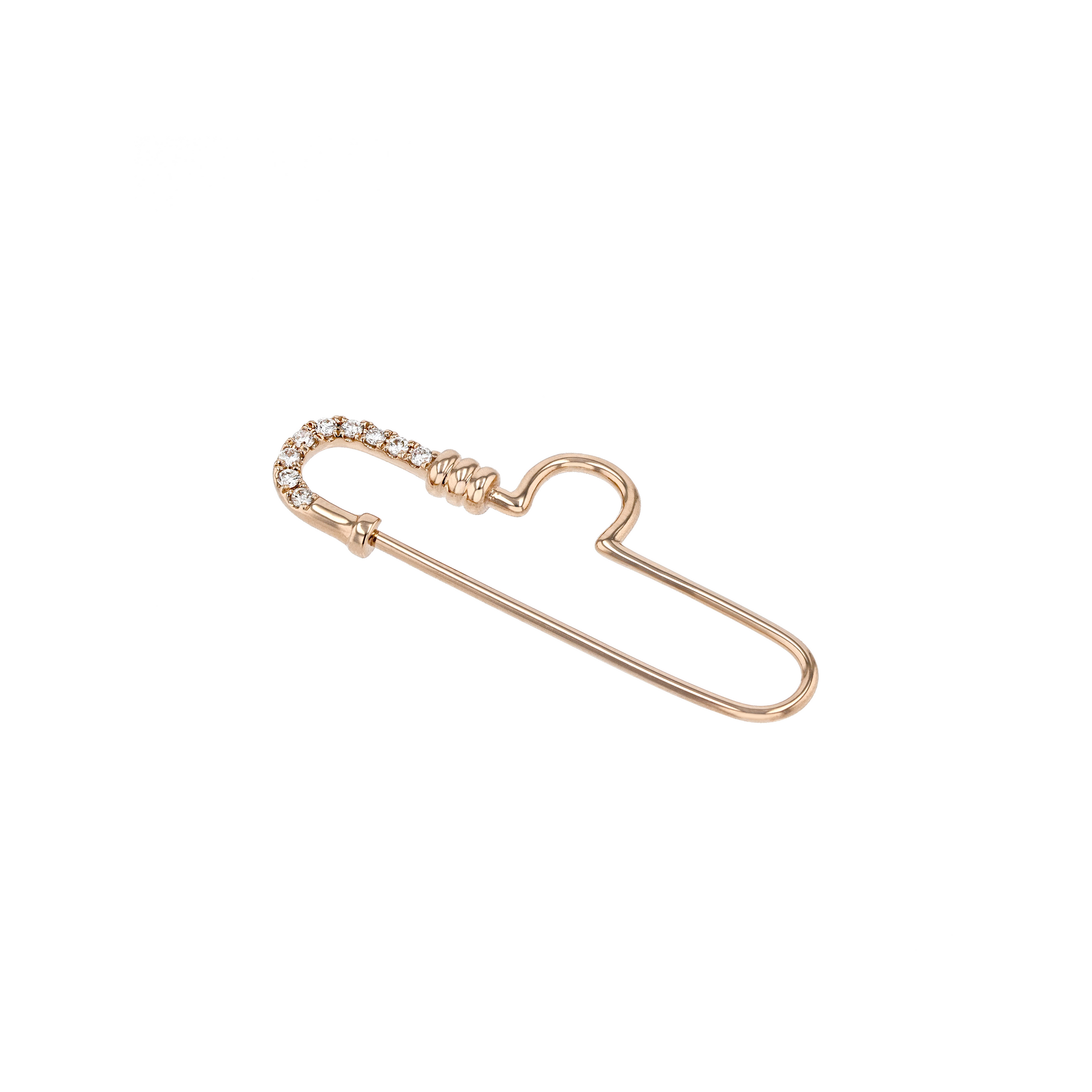 18K Solid Rose Gold Natural Diamond Pin