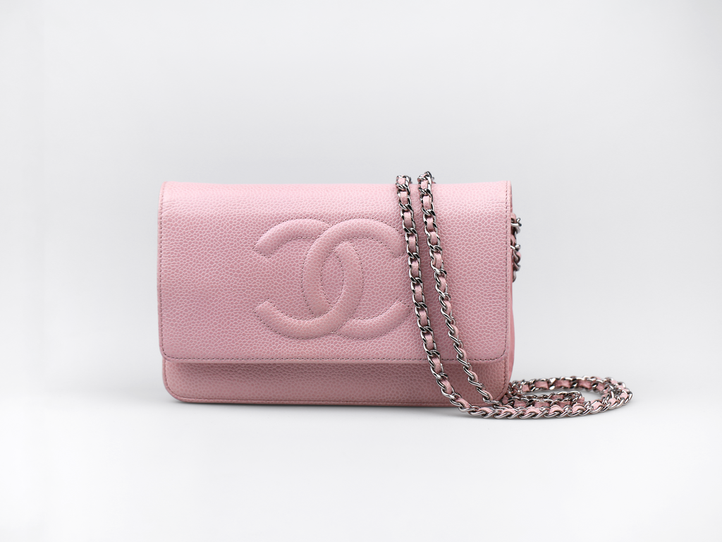 CHANEL Pink Caviar Timeless 'CC' Wallet On Chain