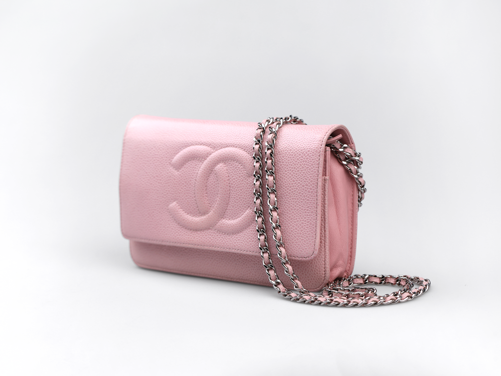CHANEL Pink Caviar Timeless 'CC' Wallet On Chain