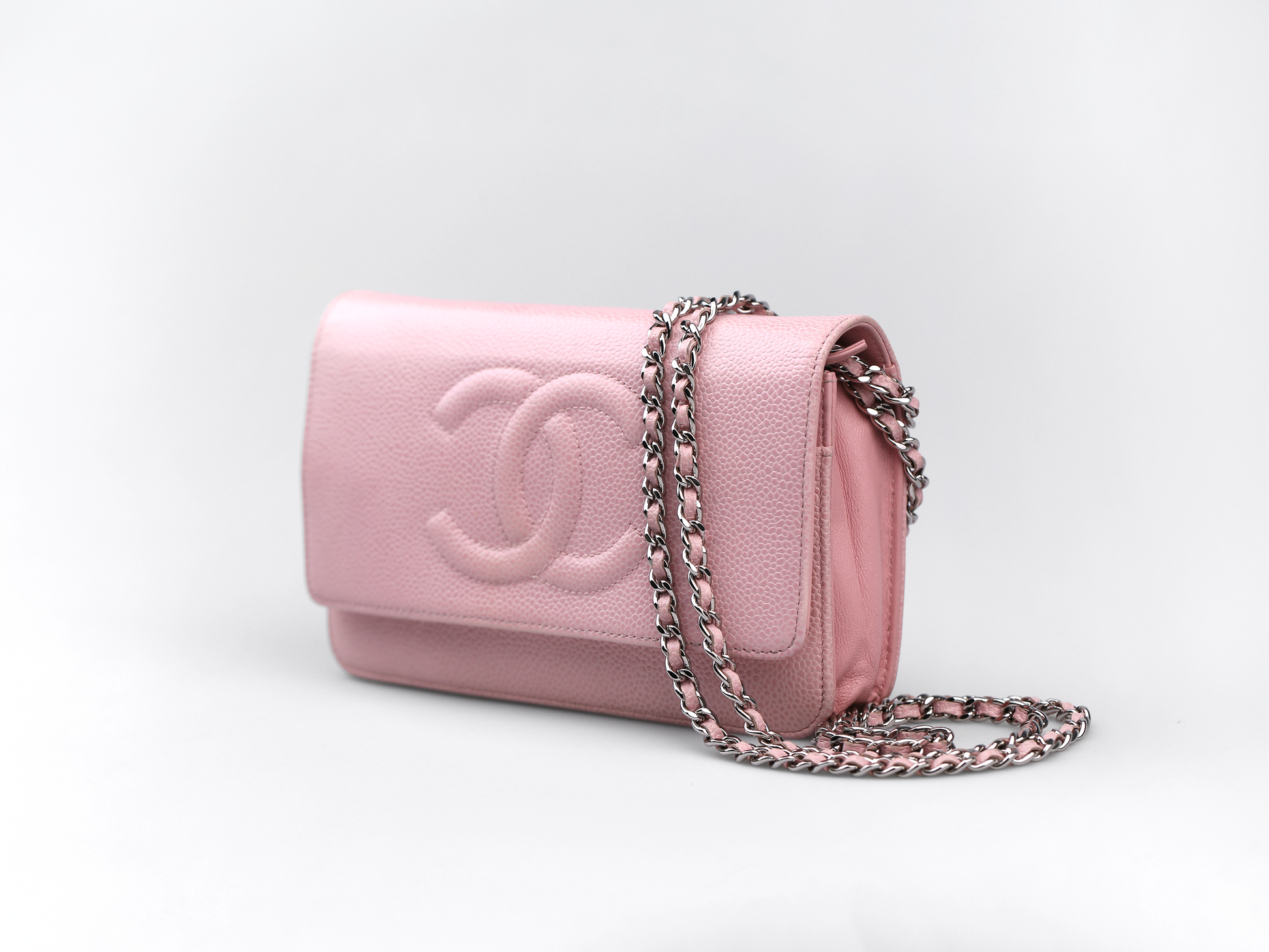 CHANEL Pink Caviar Timeless 'CC' Wallet On Chain