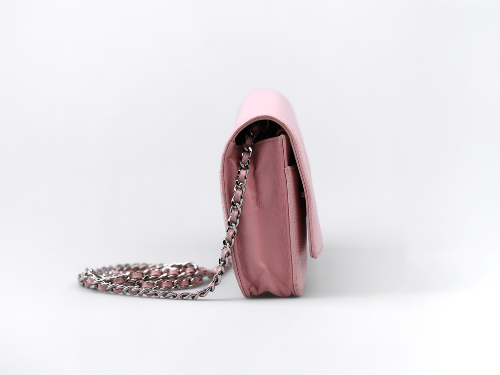 CHANEL Pink Caviar Timeless 'CC' Wallet On Chain