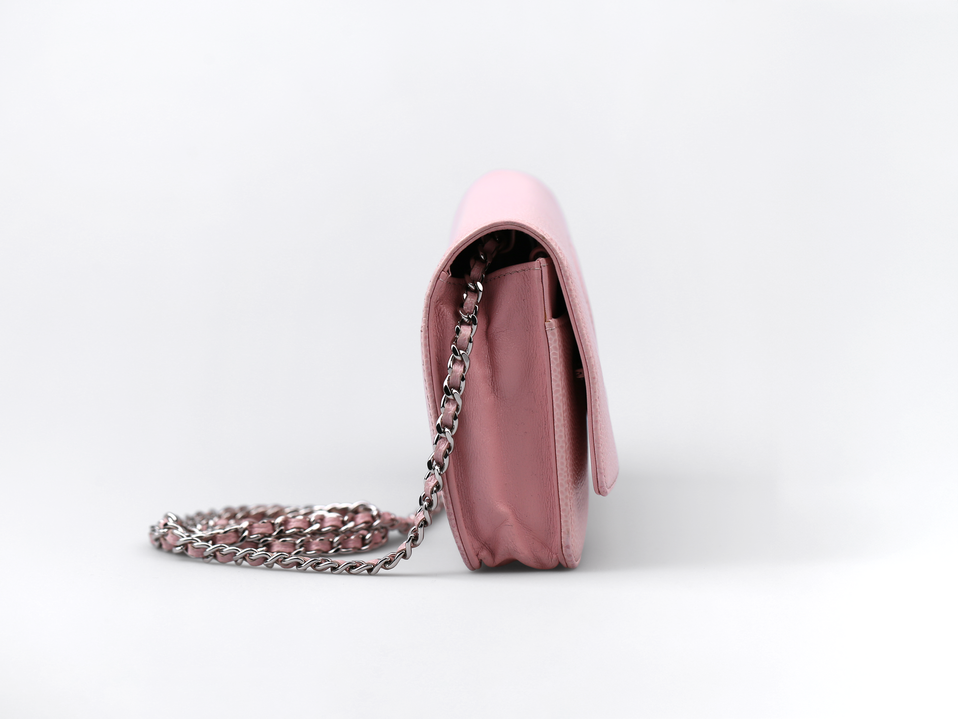 CHANEL Pink Caviar Timeless 'CC' Wallet On Chain