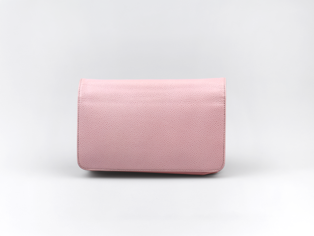 CHANEL Pink Caviar Timeless 'CC' Wallet On Chain