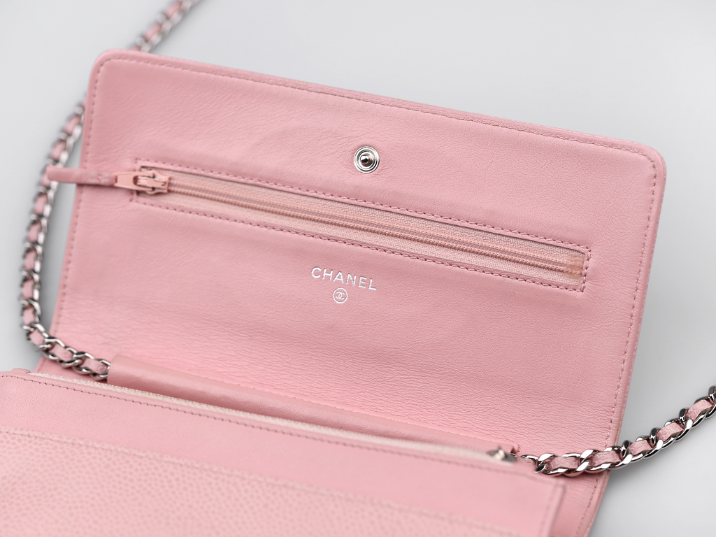 CHANEL Pink Caviar Timeless 'CC' Wallet On Chain