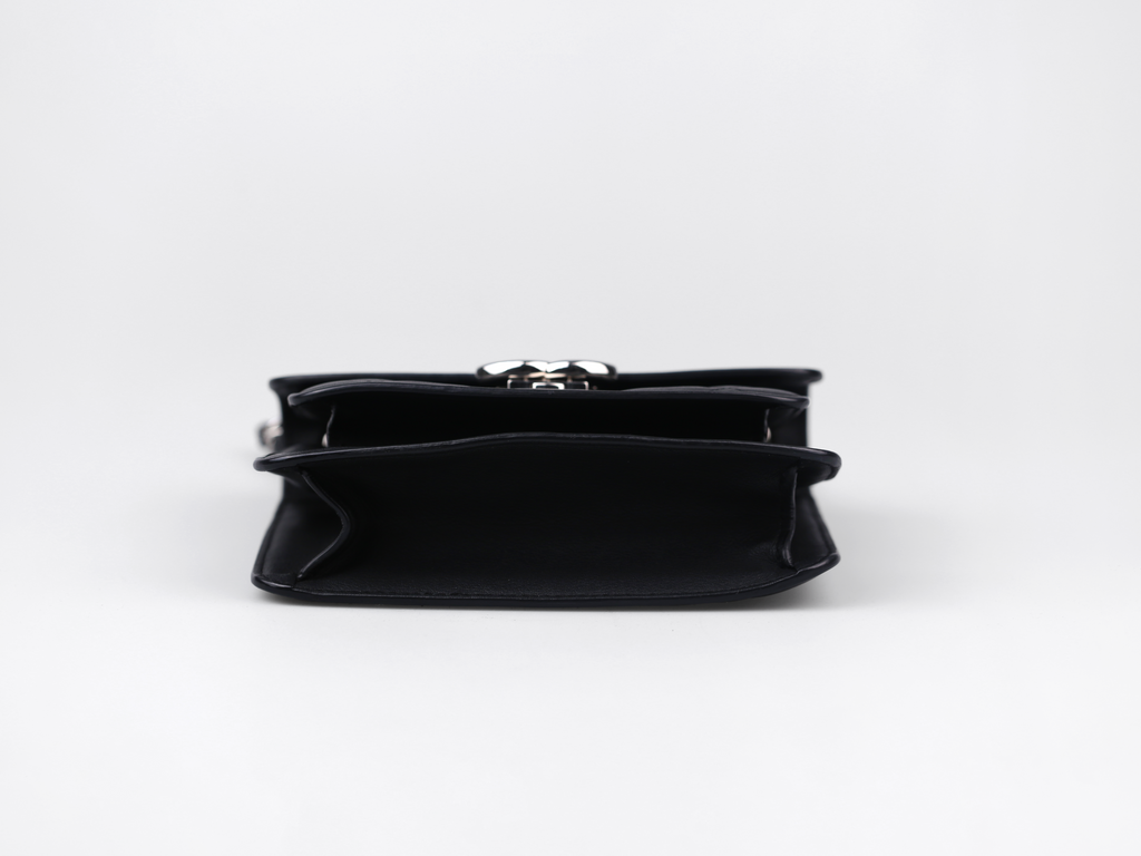 CHANEL Black Calfskin Small Affinity Flap Bag with Top Handle