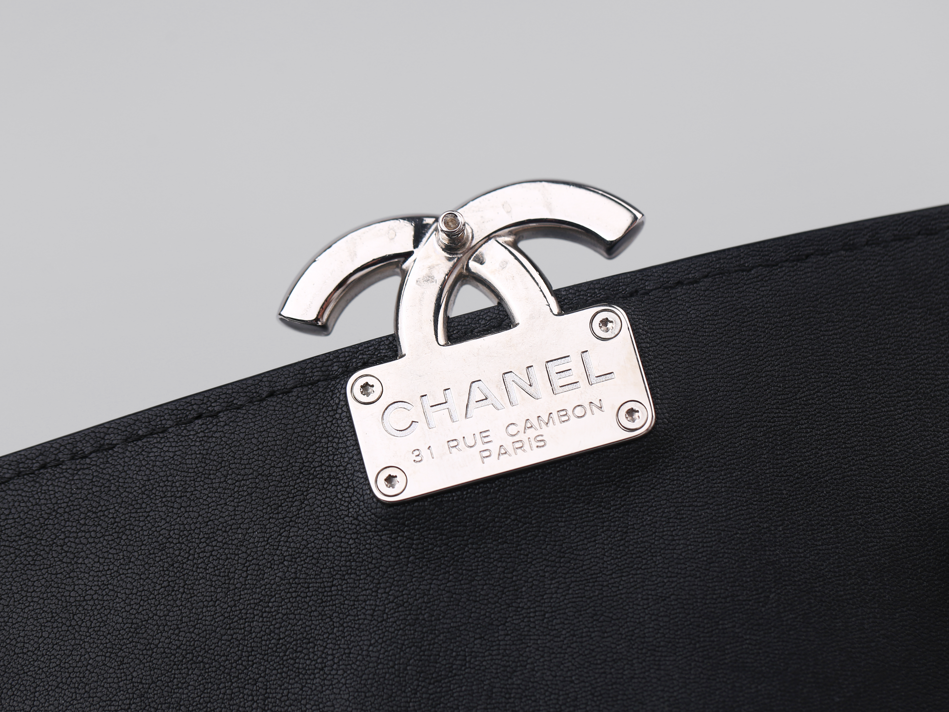 CHANEL Black Calfskin Small Affinity Flap Bag with Top Handle