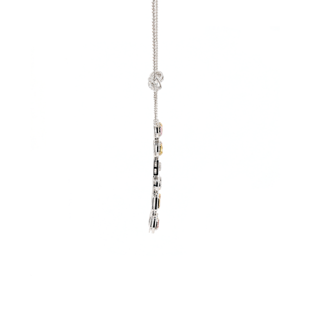 18KG 3.16ct Fancy Diamond Necklace