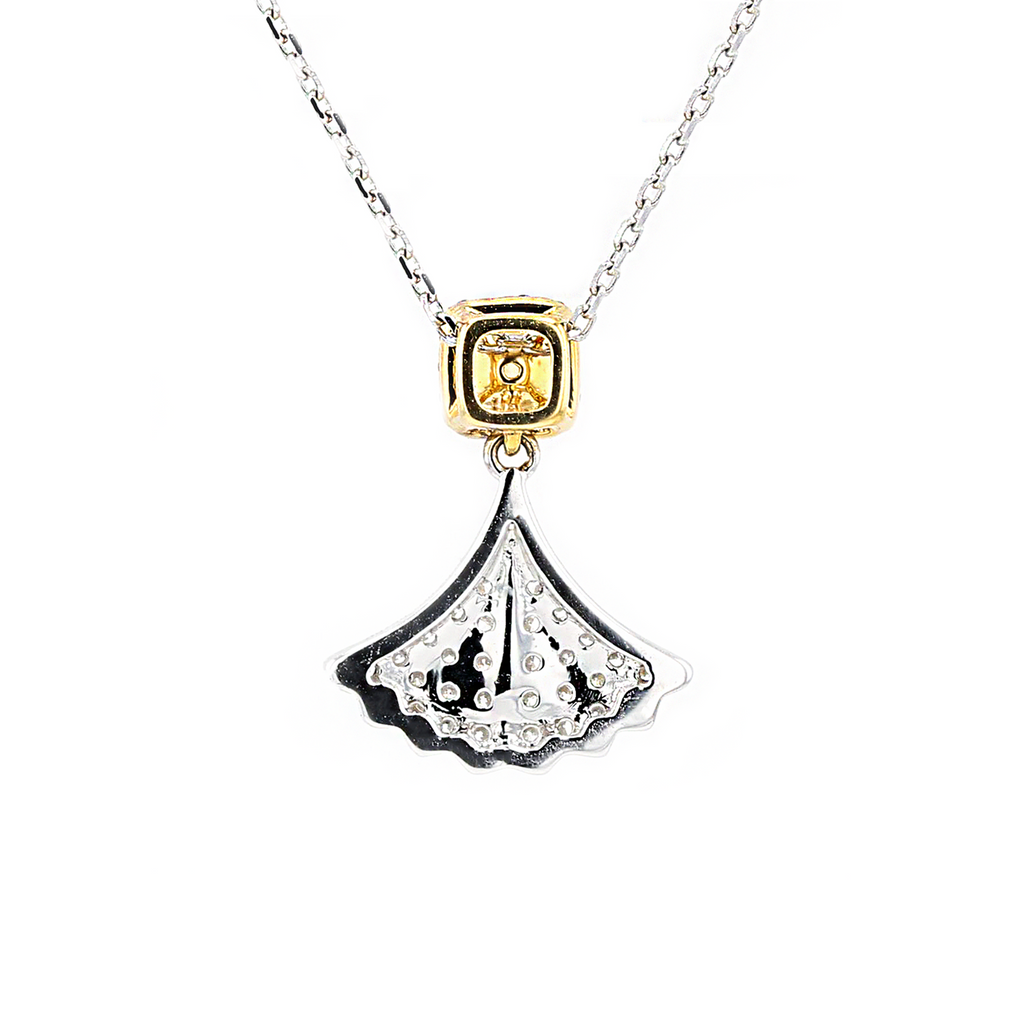 18KG 0.205ct Yellow Diamond Necklace
