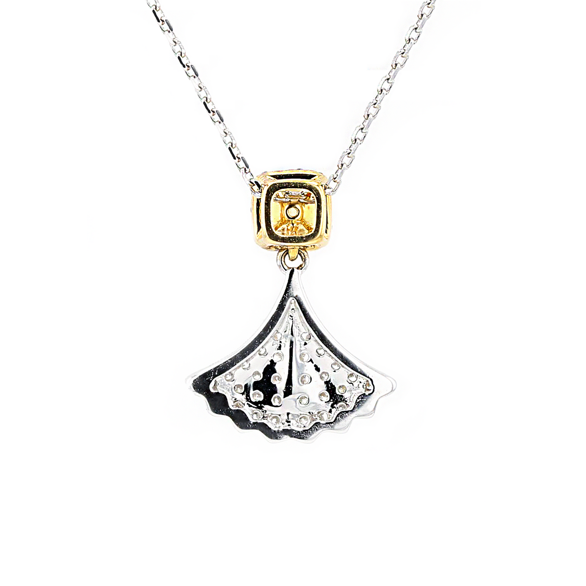 18KG 0.205ct Yellow Diamond Necklace