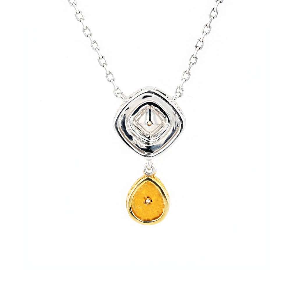 18KG 0.34ct Yellow Diamond Necklace