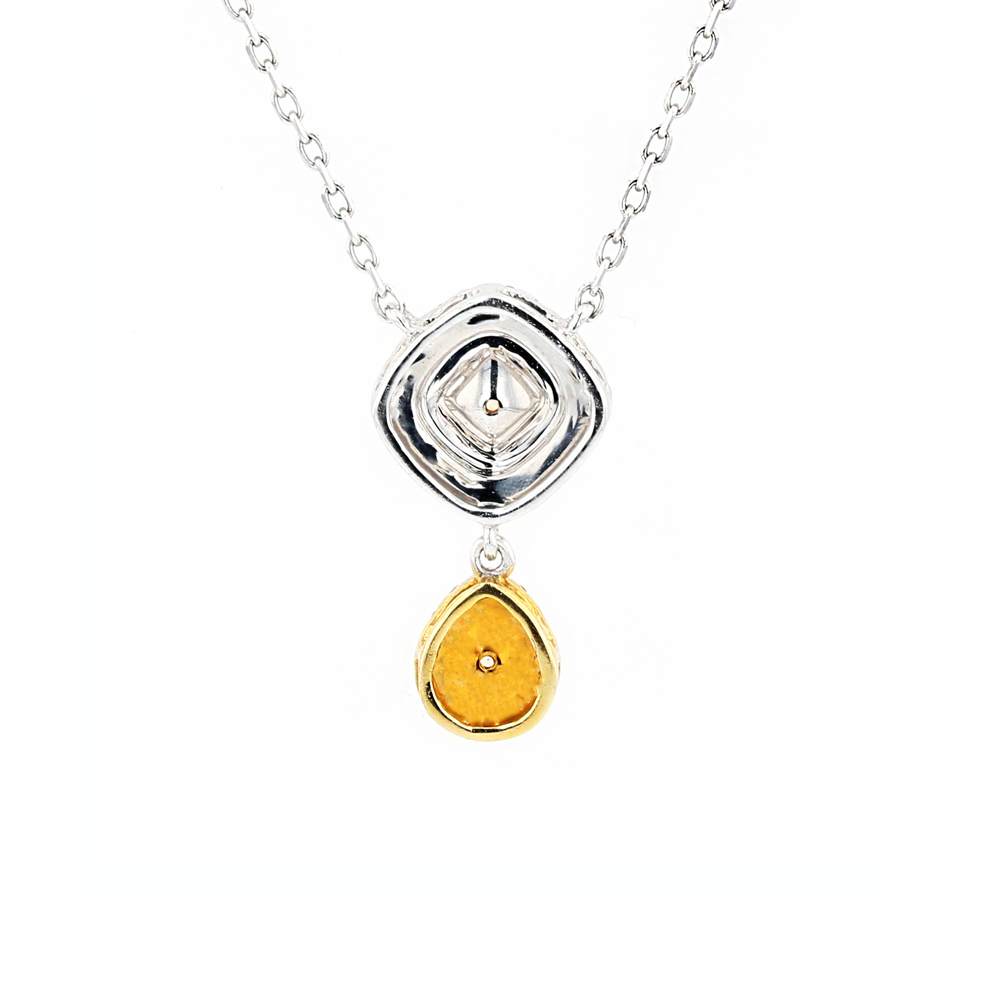 18KG 0.34ct Yellow Diamond Necklace