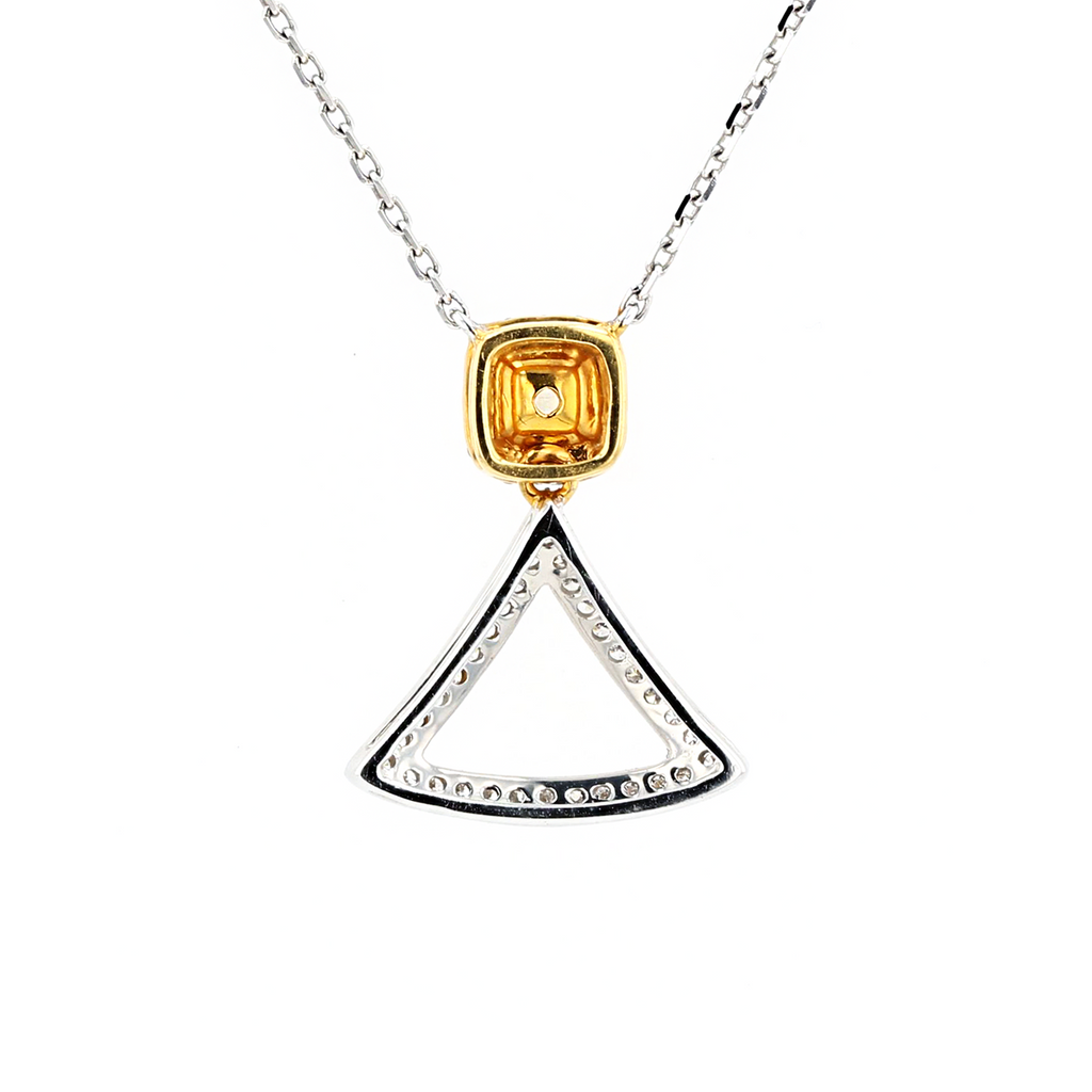 18KG 0.18ct Yellow Diamond Necklace