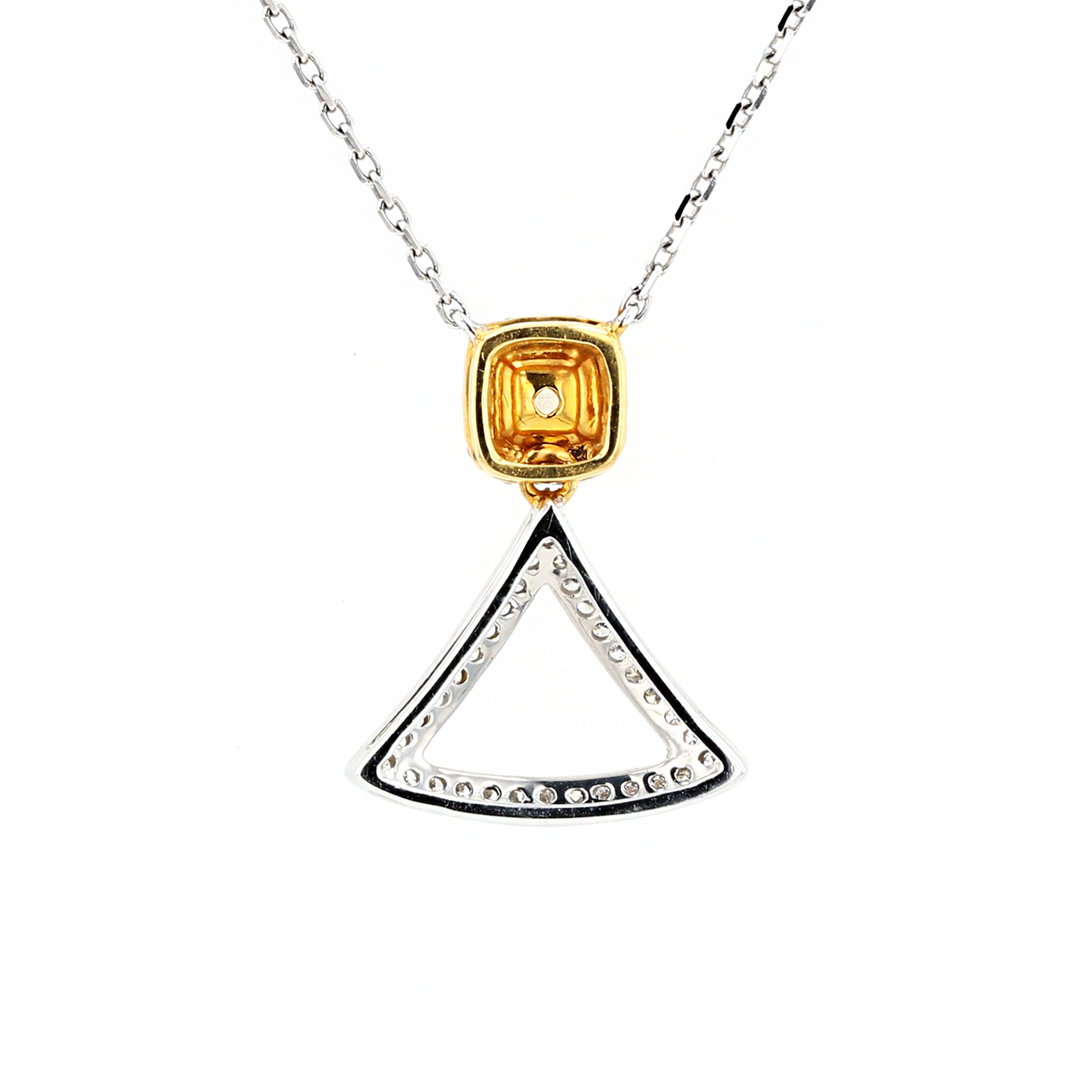 18KG 0.18ct Yellow Diamond Necklace
