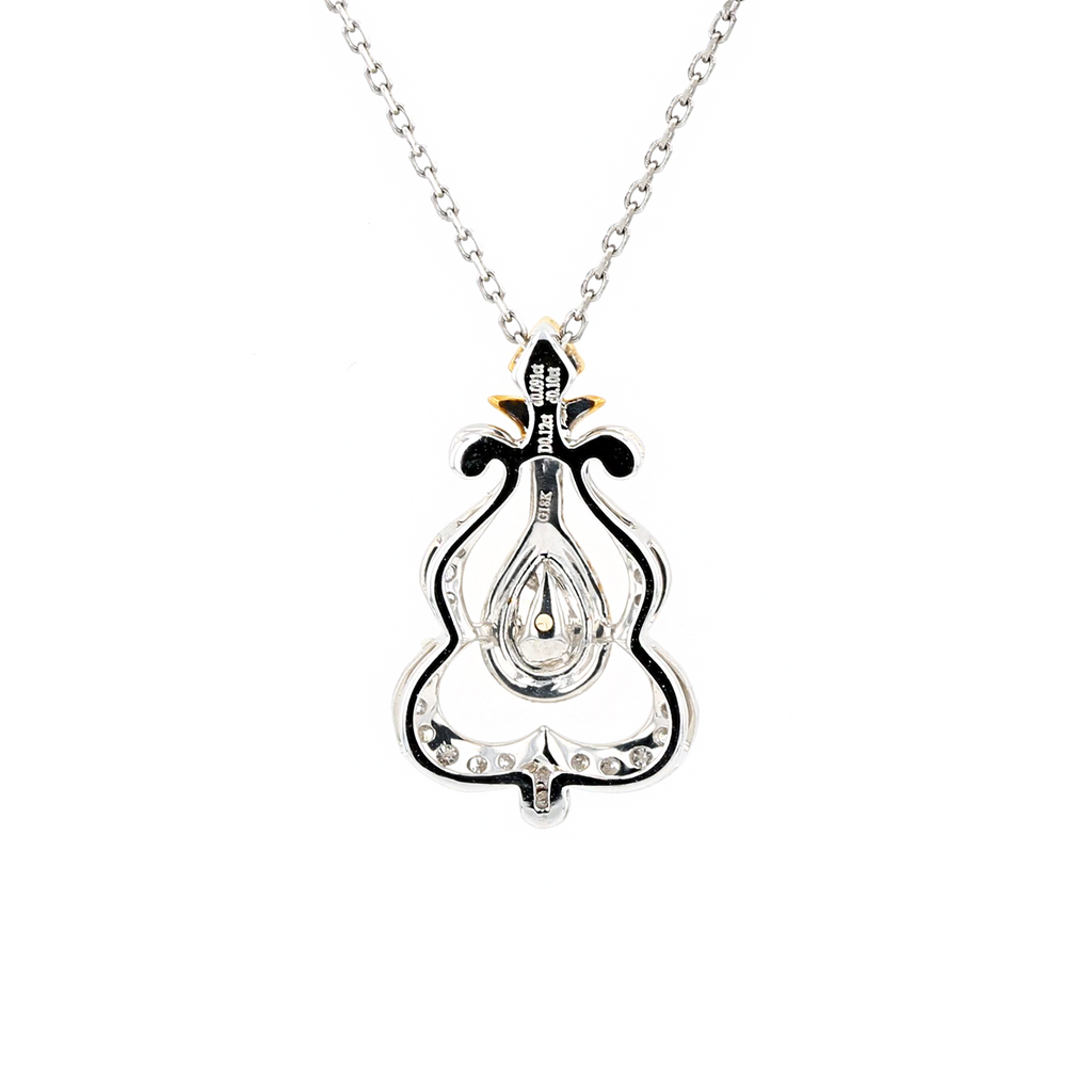 18KG 0.12ct Yellow Diamond Necklace