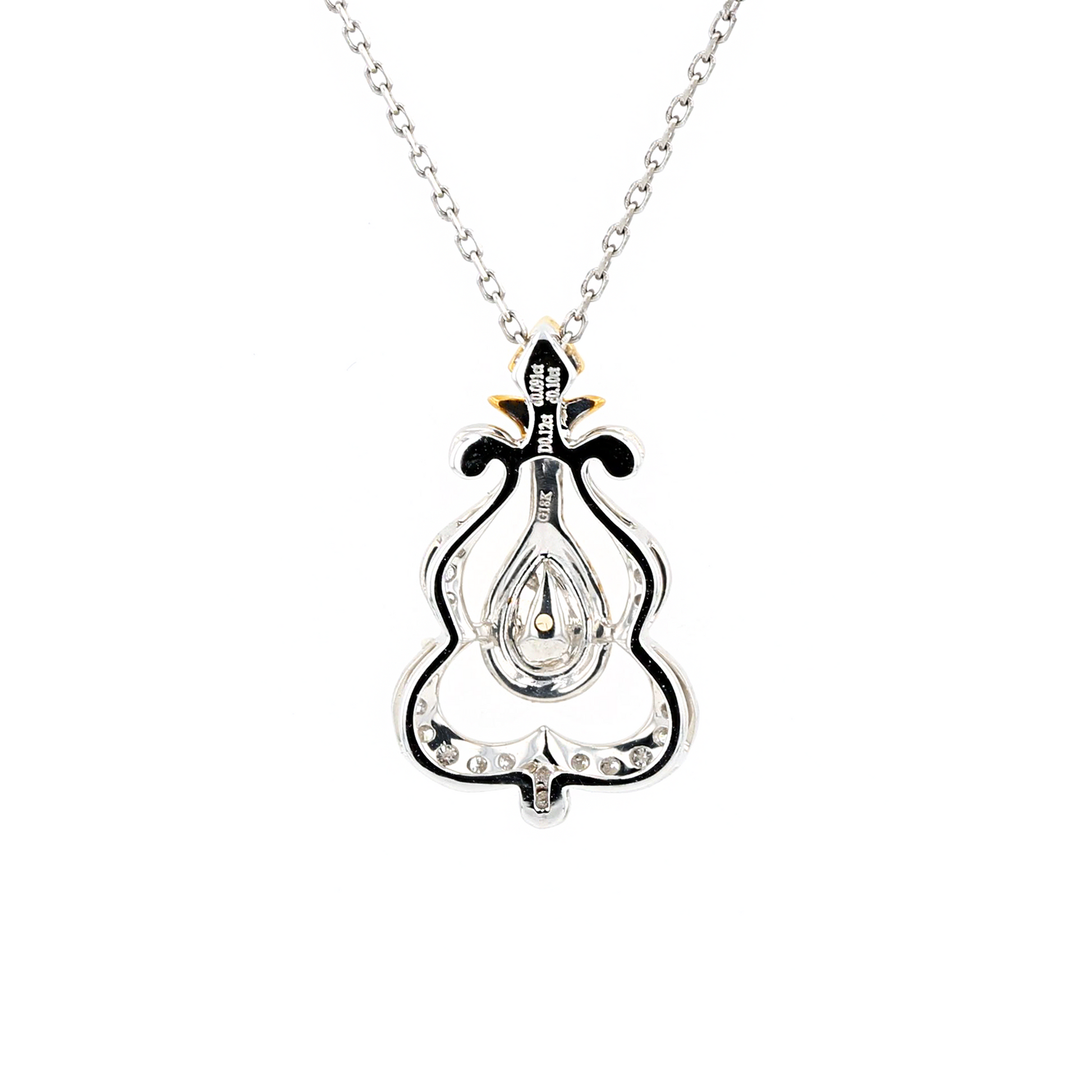18KG 0.12ct Yellow Diamond Necklace
