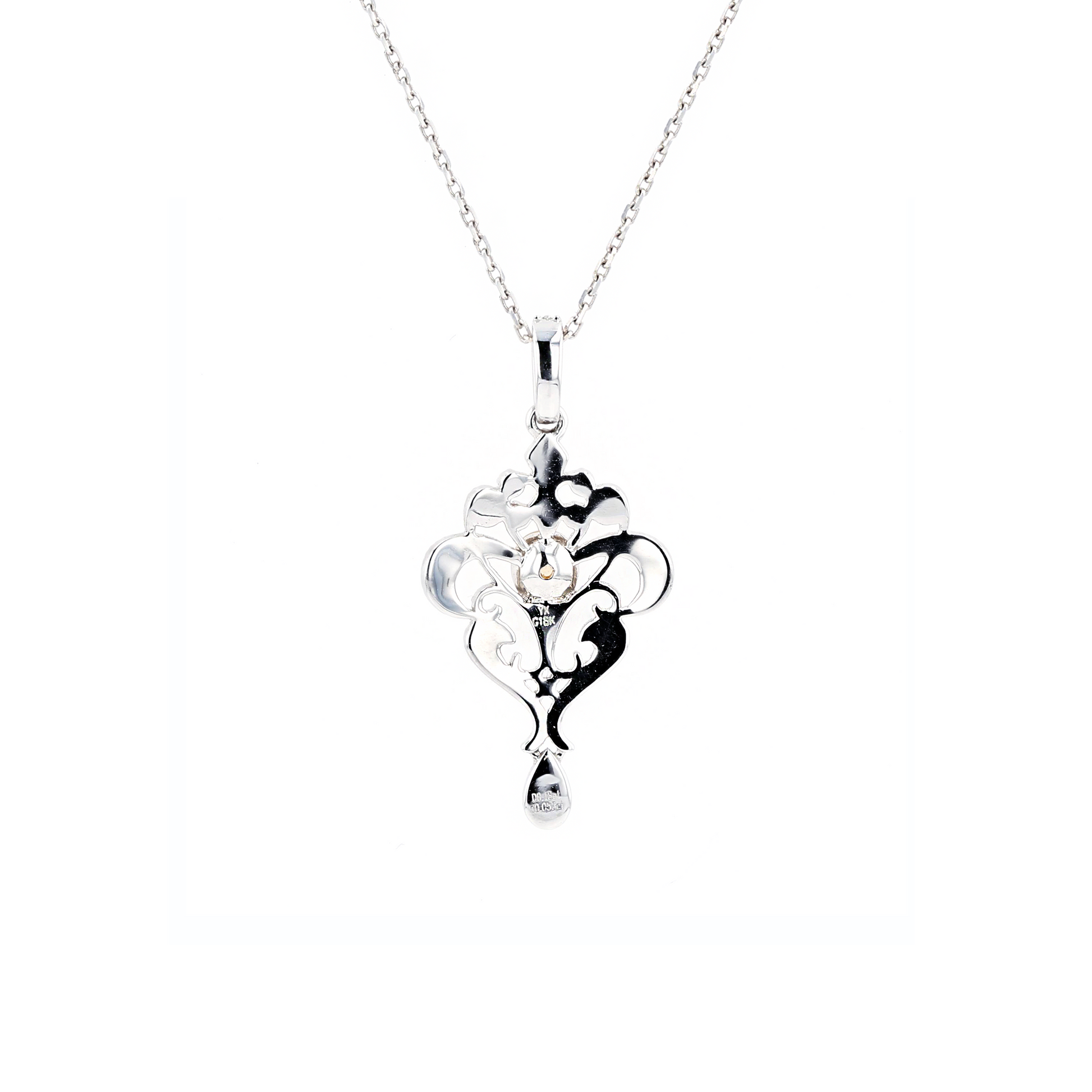 18KG 0.18ct Yellow Diamond Necklace