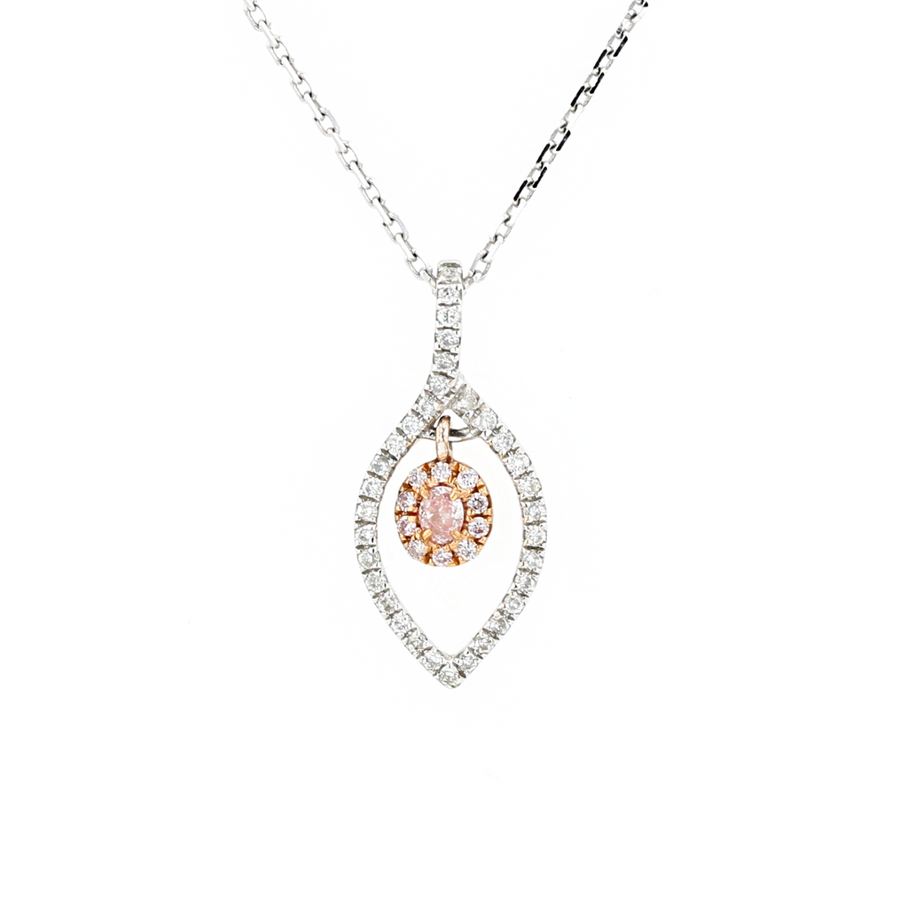 18KG 0.04ct Pink Diamond Necklace