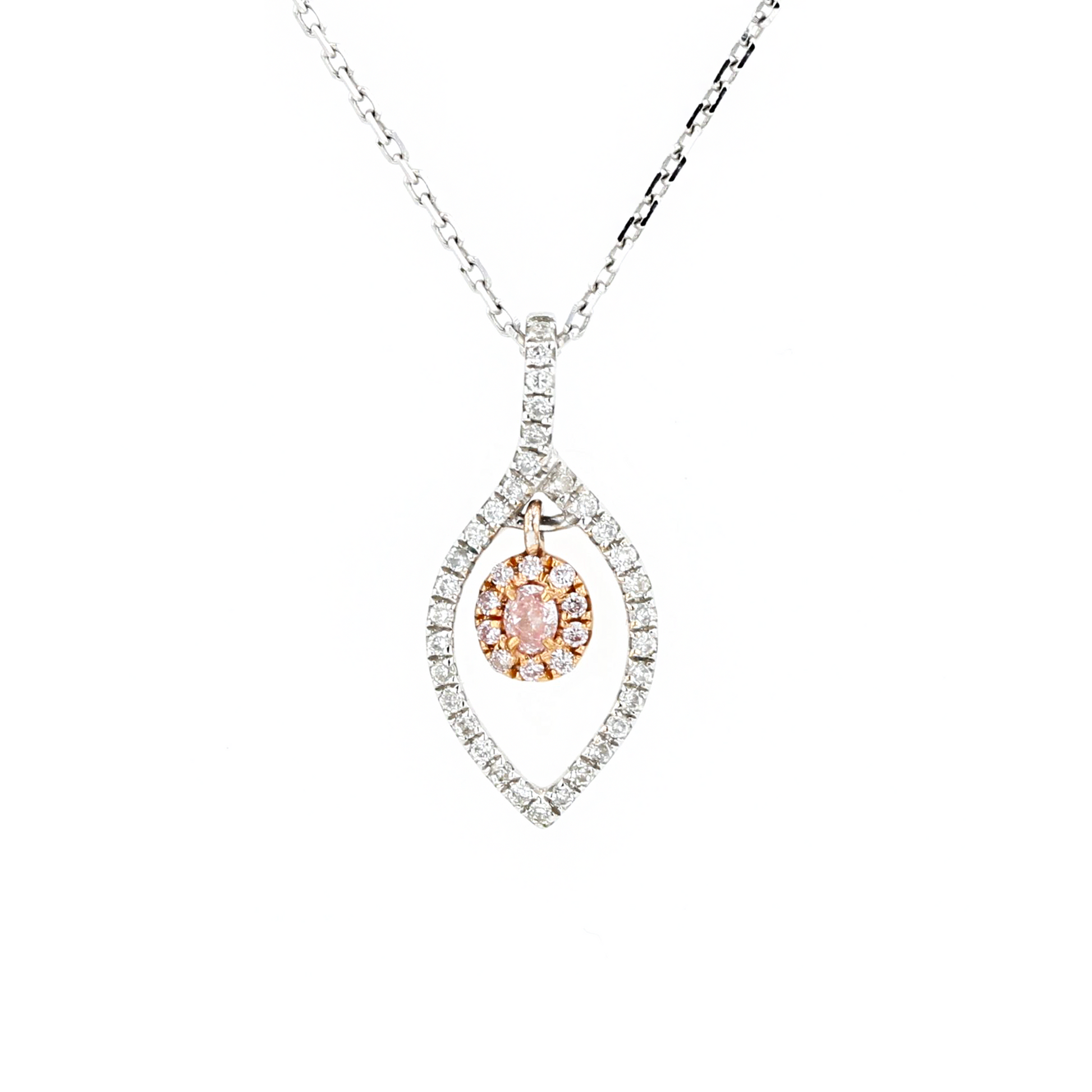 18KG 0.04ct Pink Diamond Necklace