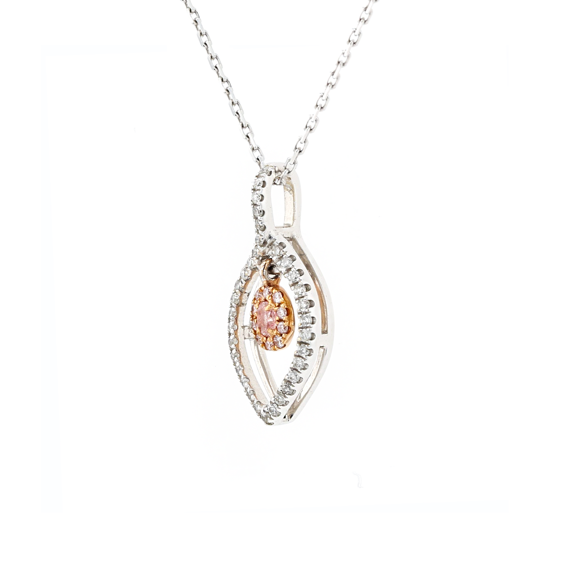 18KG 0.04ct Pink Diamond Necklace