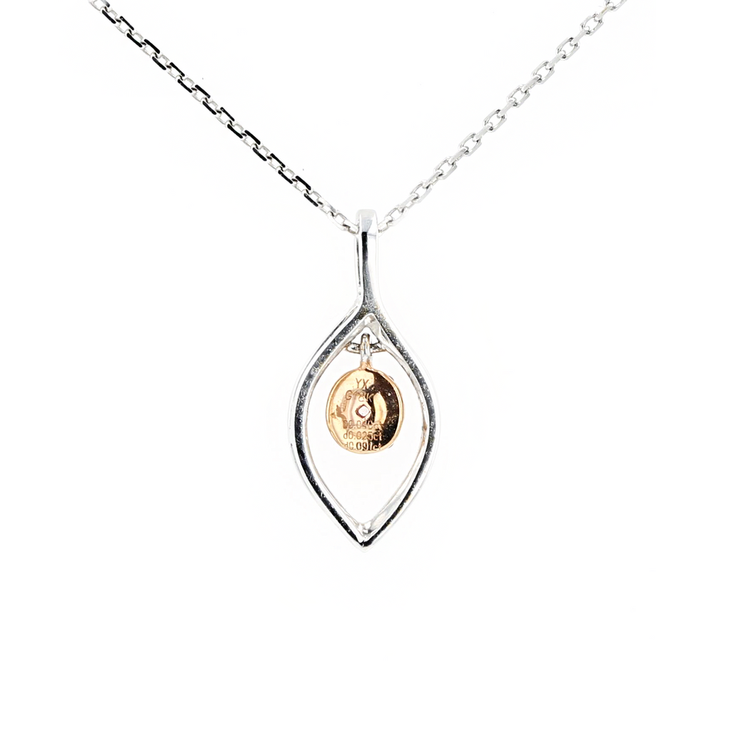 18KG 0.04ct Pink Diamond Necklace