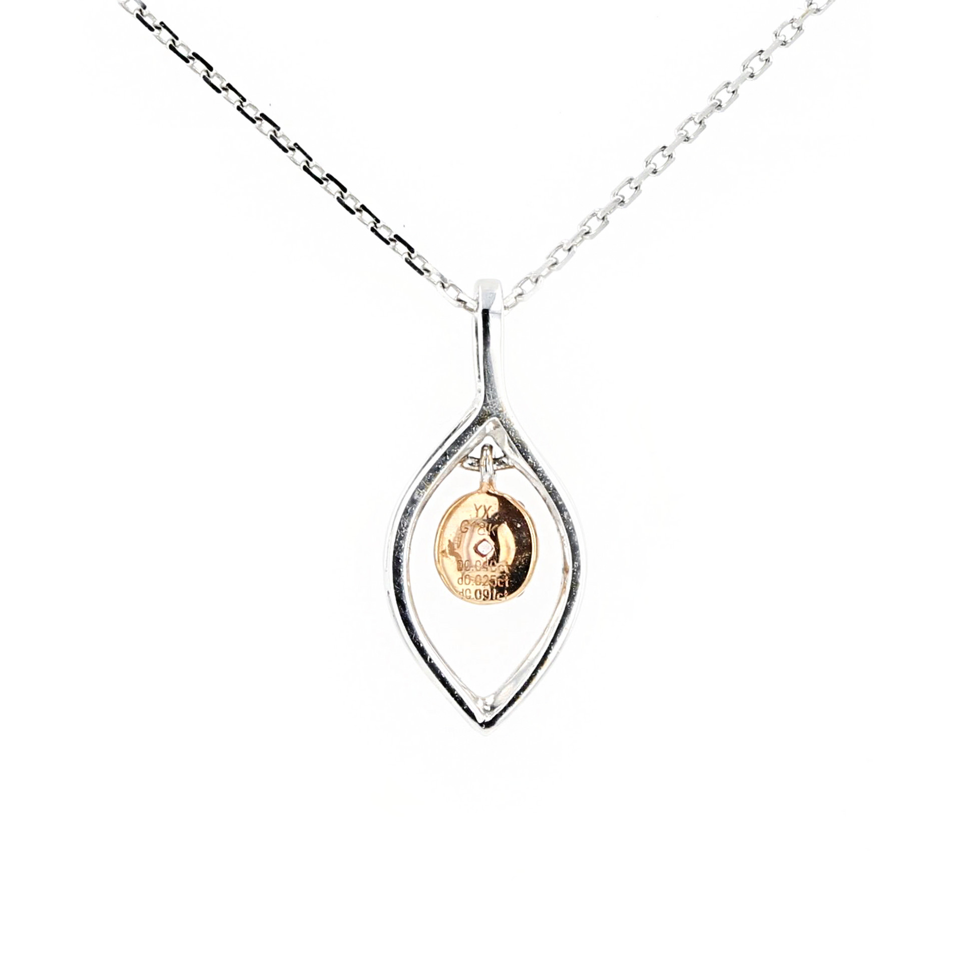 18KG 0.04ct Pink Diamond Necklace
