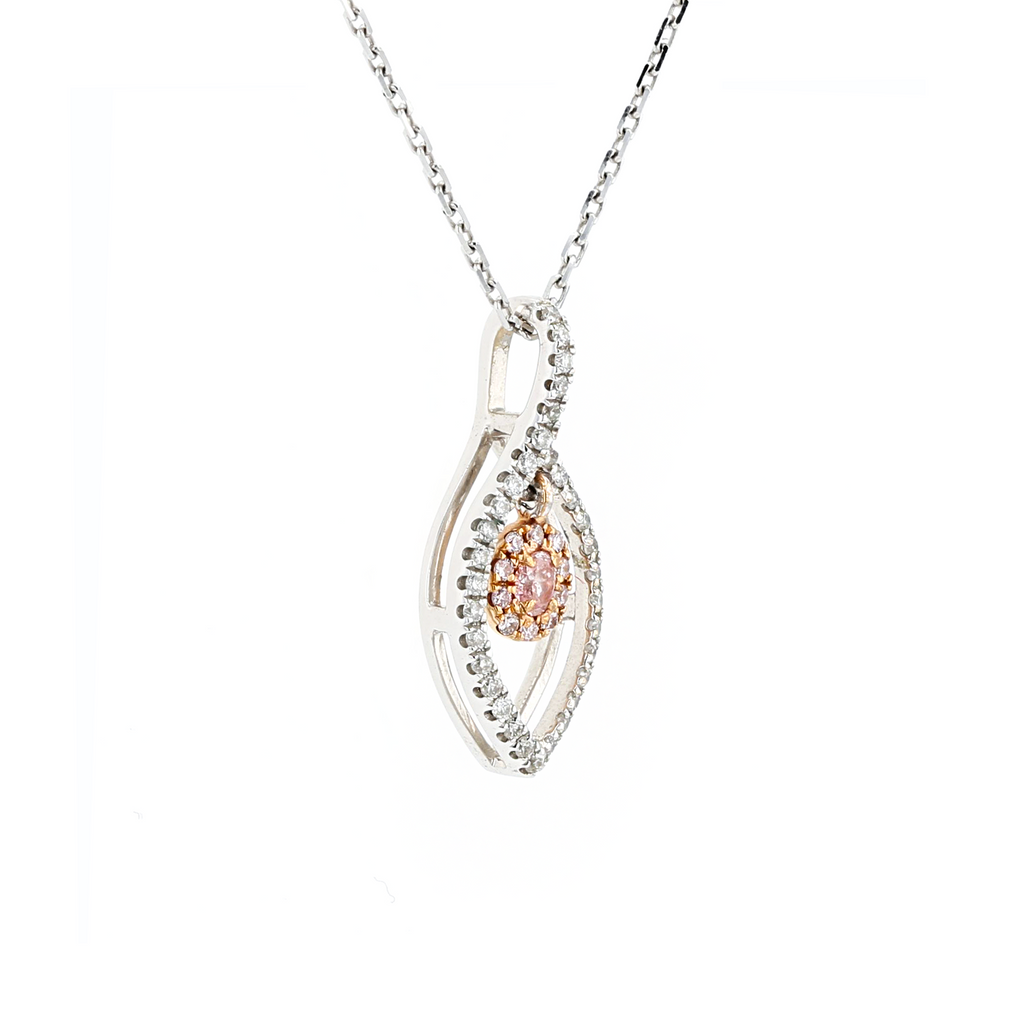 18KG 0.04ct Pink Diamond Necklace