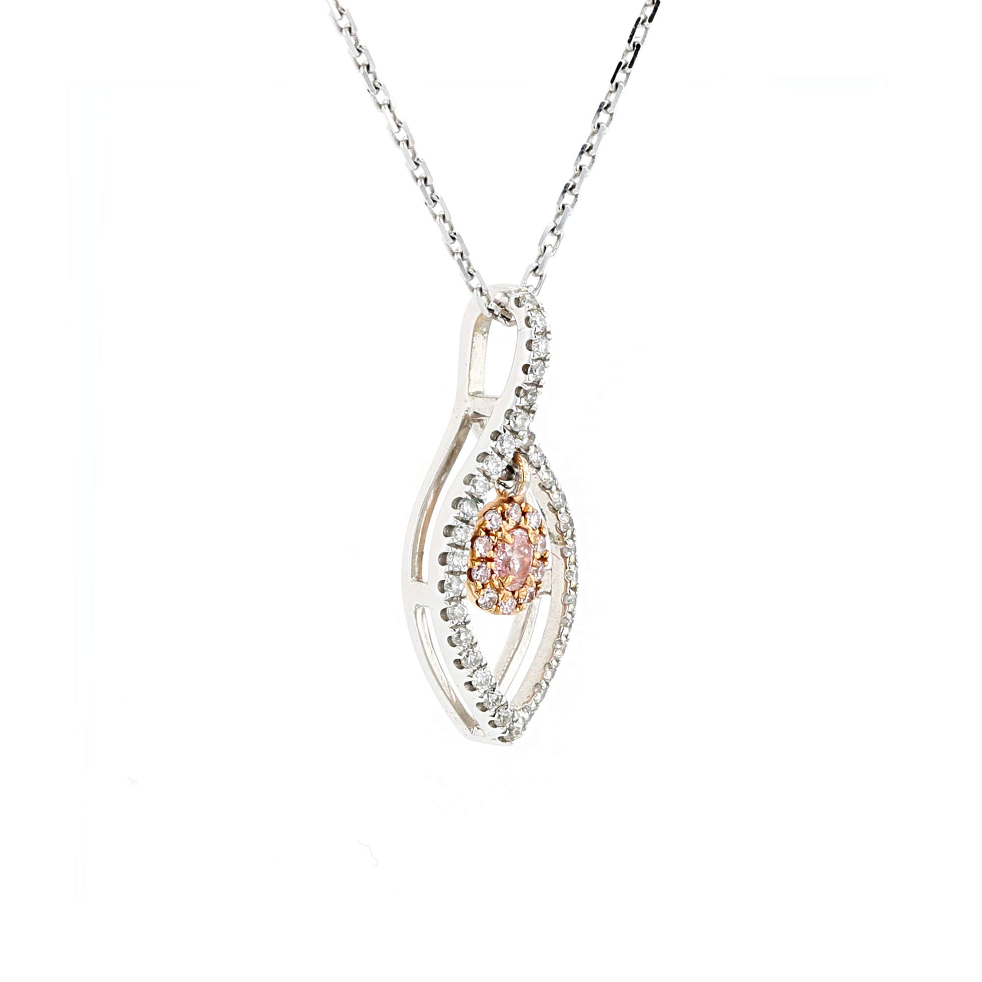 18KG 0.04ct Pink Diamond Necklace