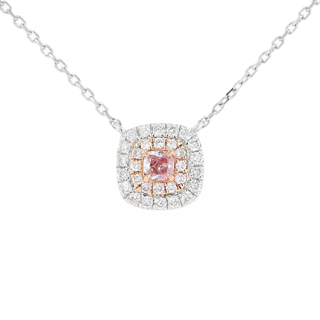 18KG 0.07ct Pink Diamond Necklace