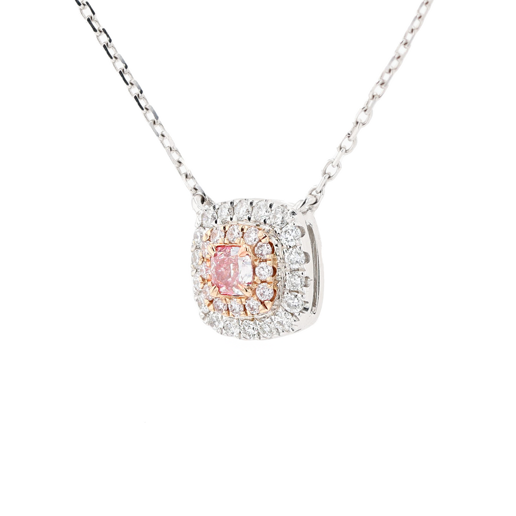18KG 0.07ct Pink Diamond Necklace