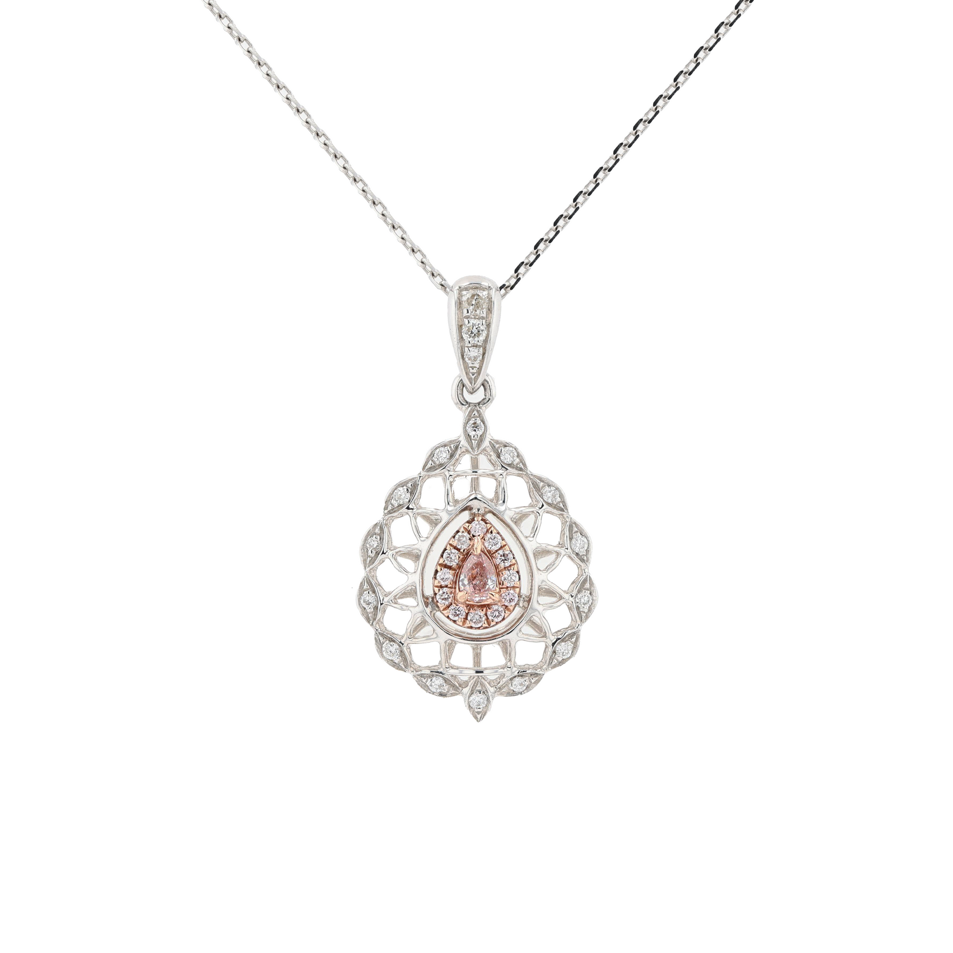 18KG 0.04ct Pink Diamond Necklace