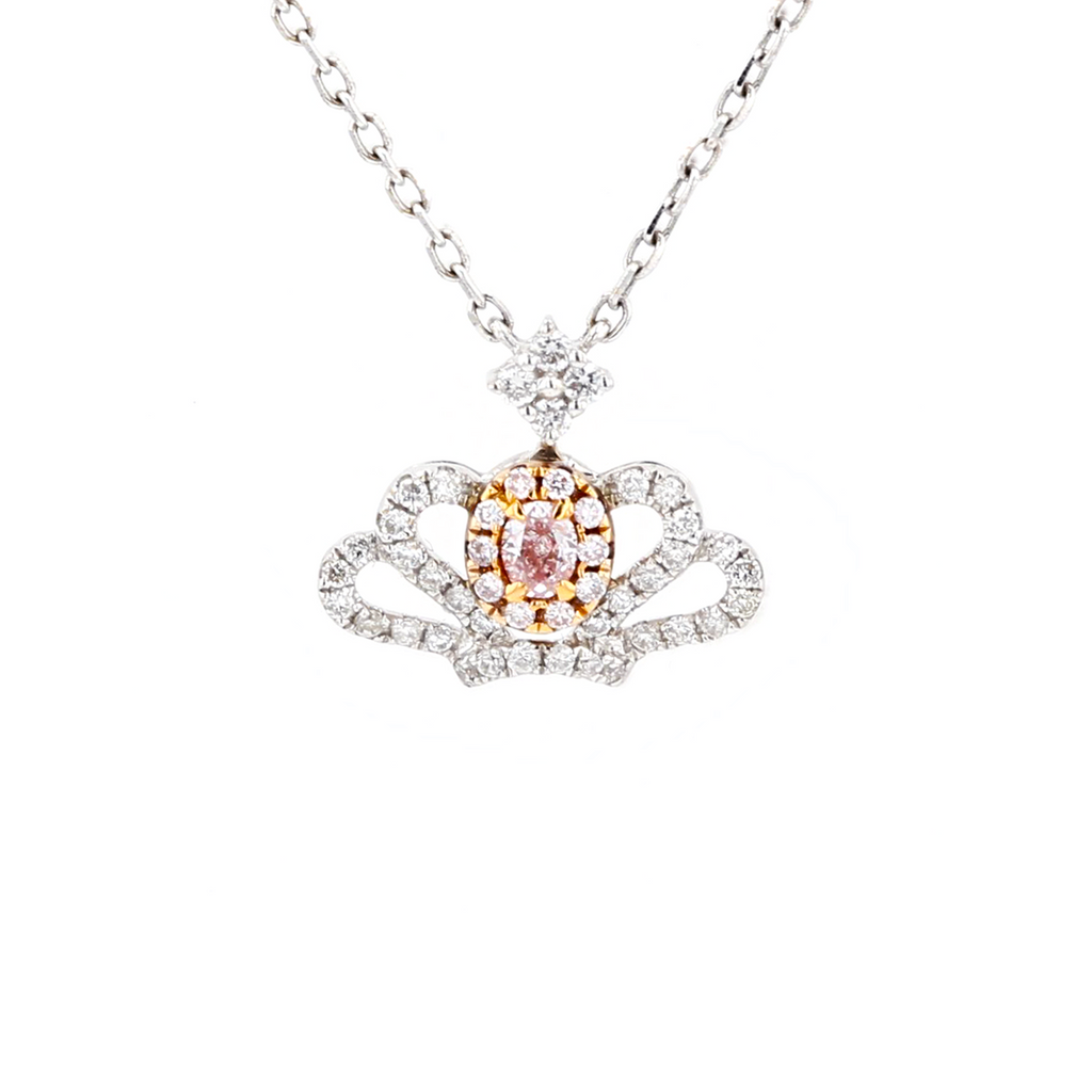 18KG 0.05ct Pink Diamond Necklace