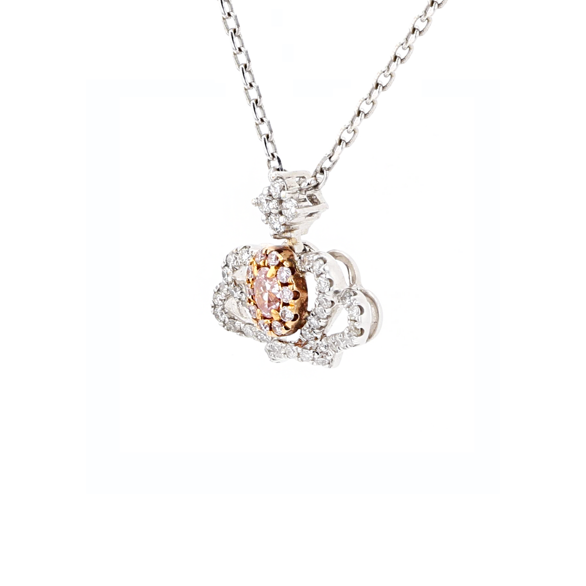 18KG 0.05ct Pink Diamond Necklace