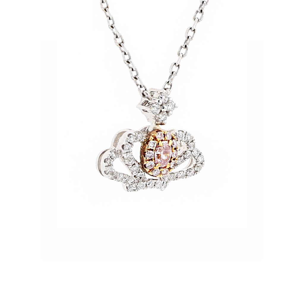 18KG 0.05ct Pink Diamond Necklace