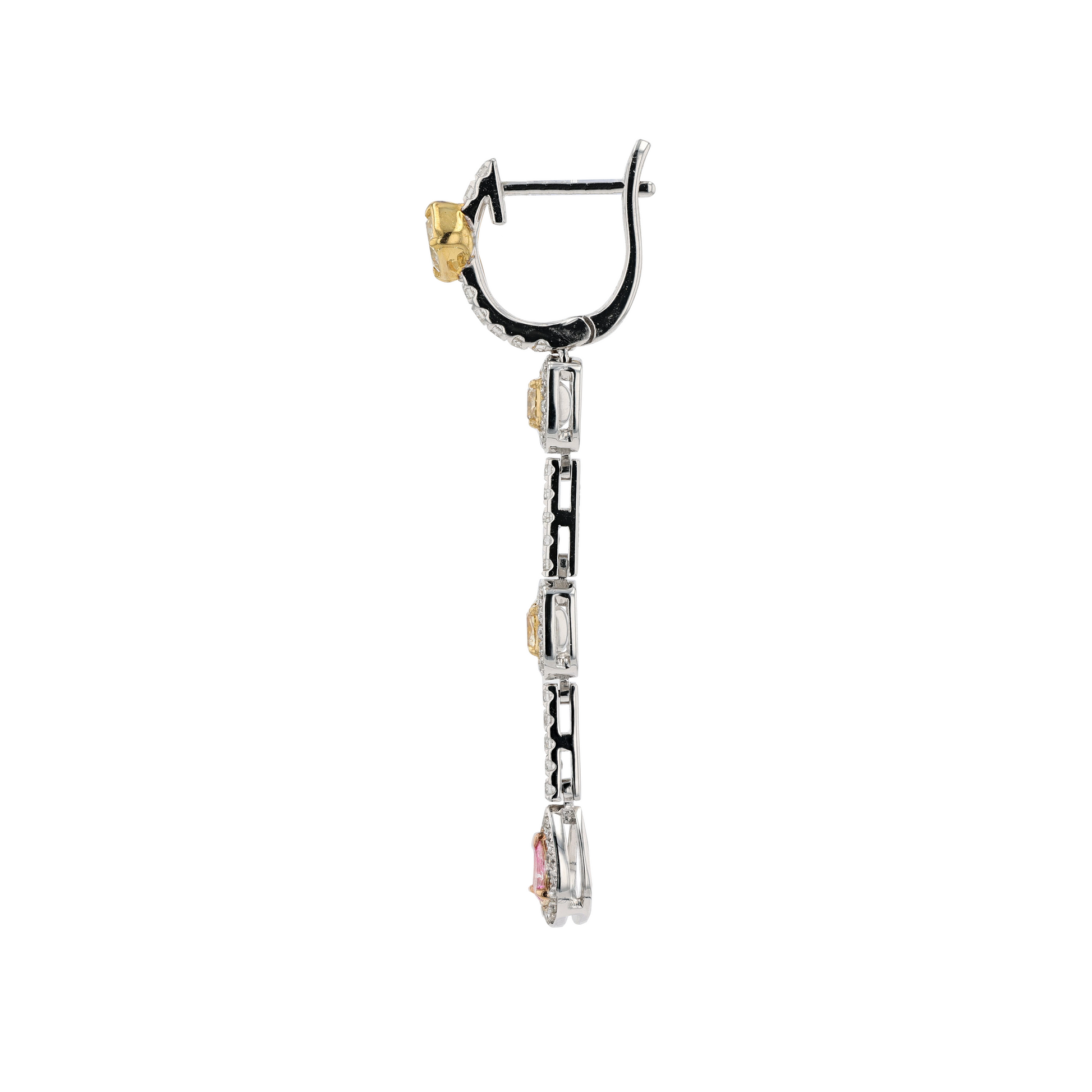 18KG Natural Untreated Fancy Color Diamond Earrings