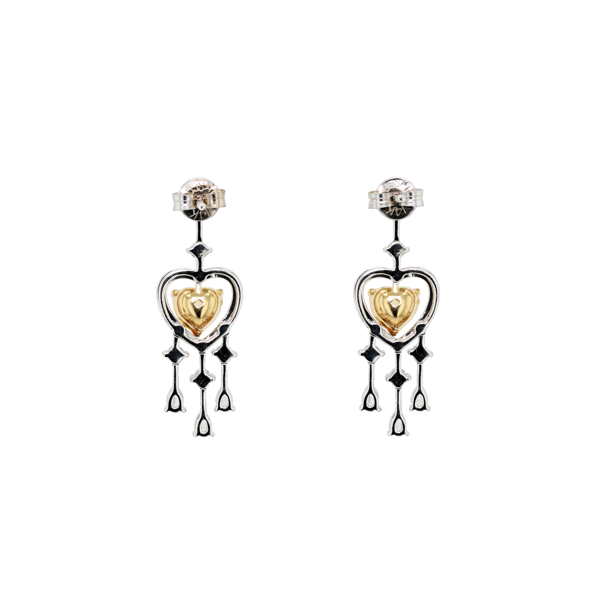 18KG Natural Untreated Fancy Yellow Diamond Earrings