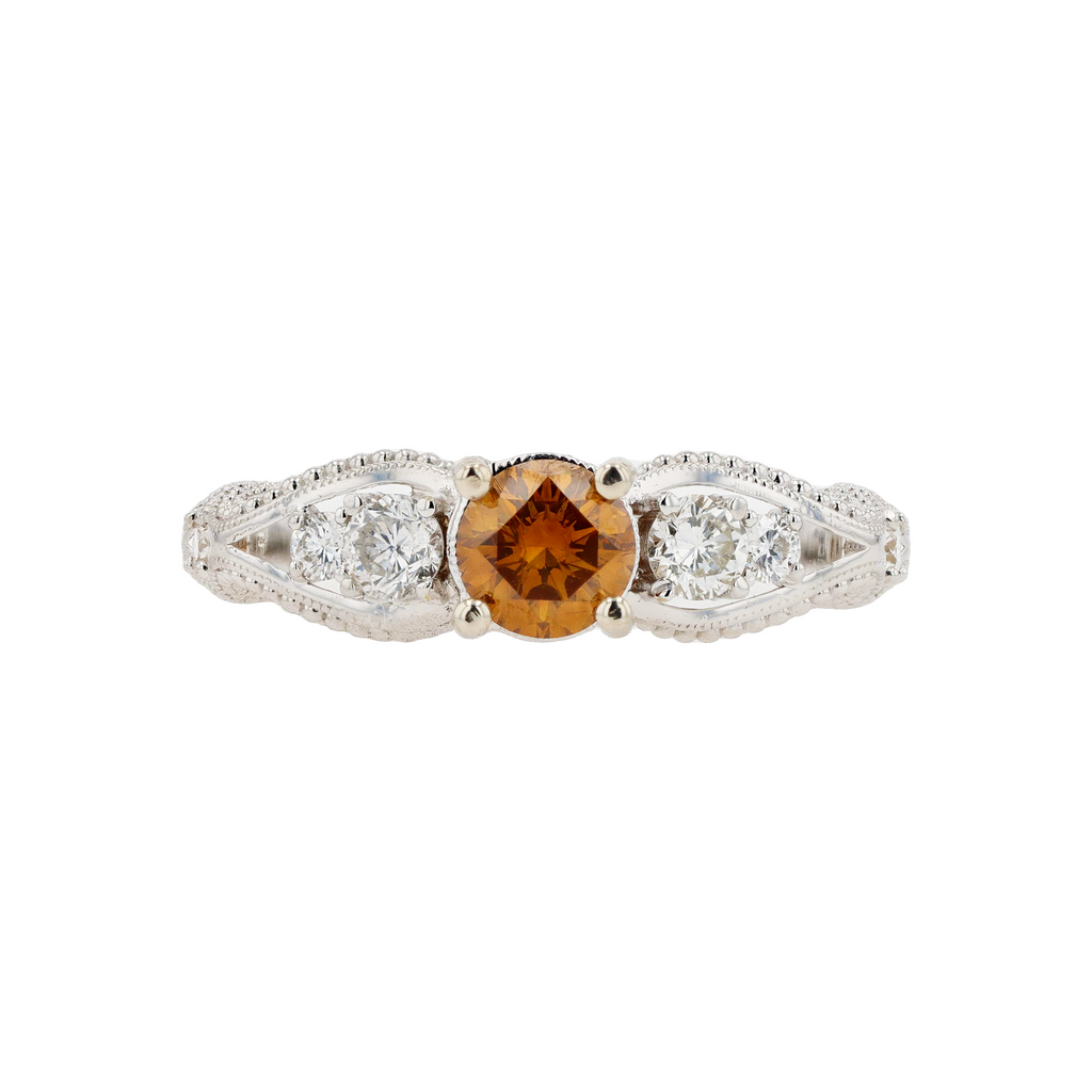 18KG Natural Brown Diamond Ring