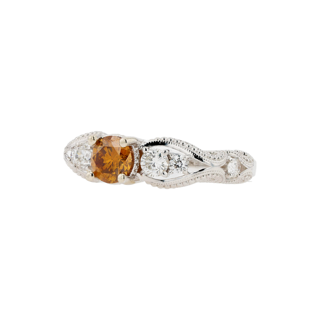 18KG Natural Brown Diamond Ring