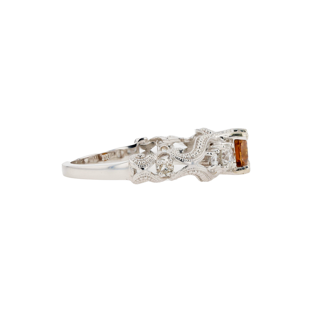 18KG Natural Brown Diamond Ring