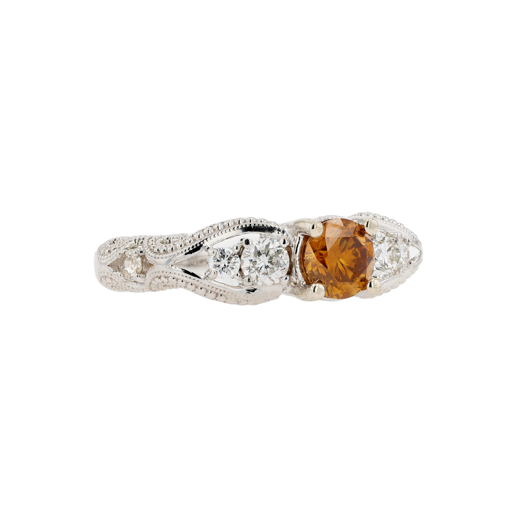 18KG Natural Brown Diamond Ring