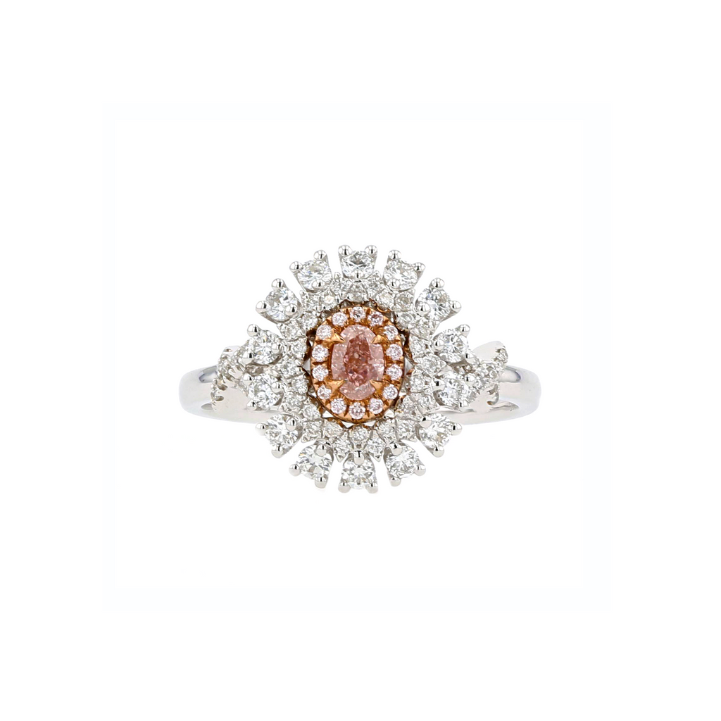 18KG 0.16ct Natural Untreated Pink Diamond Ring