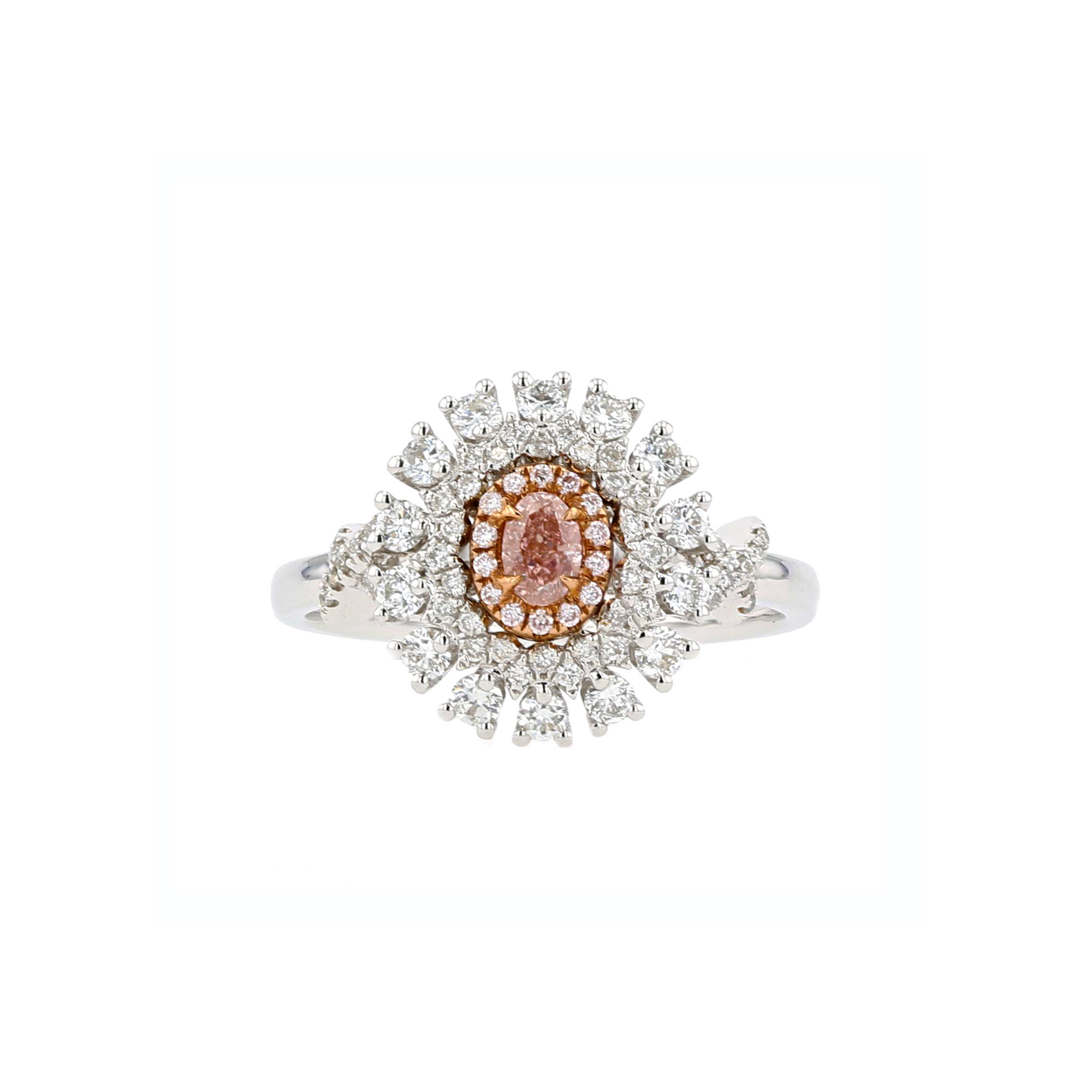 18KG 0.16ct Natural Untreated Pink Diamond Ring