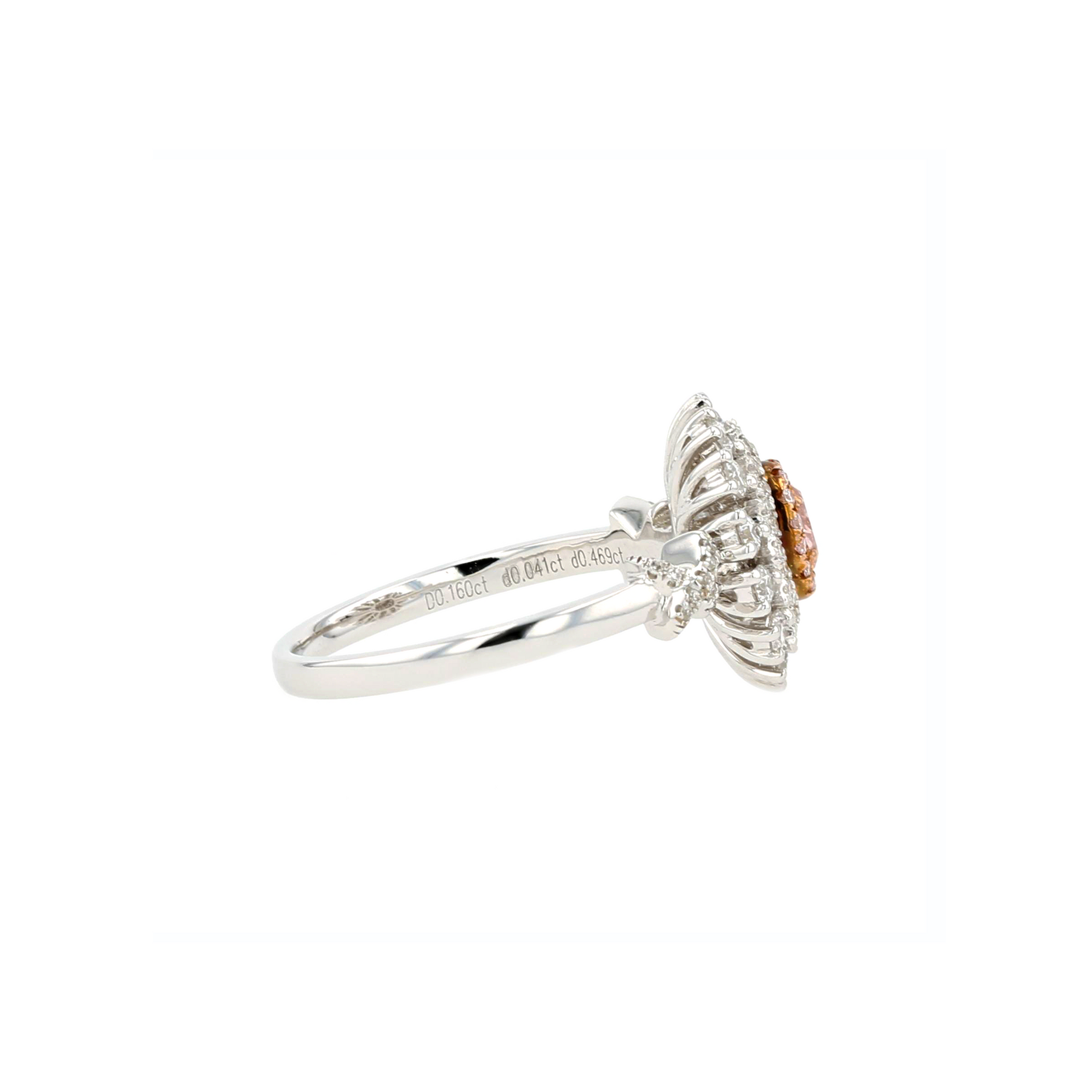 18KG 0.16ct Natural Untreated Pink Diamond Ring
