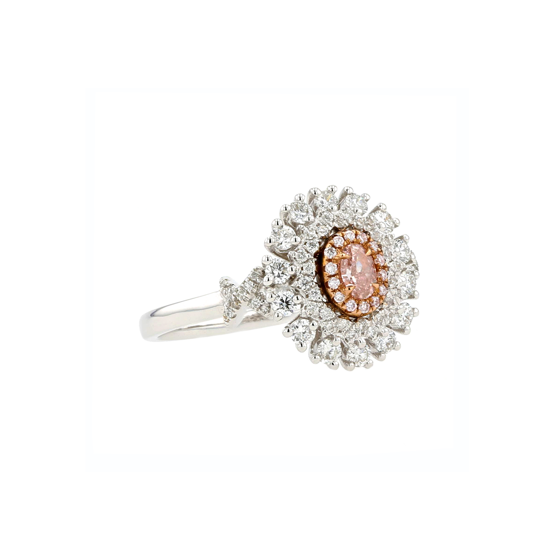 18KG 0.16ct Natural Untreated Pink Diamond Ring