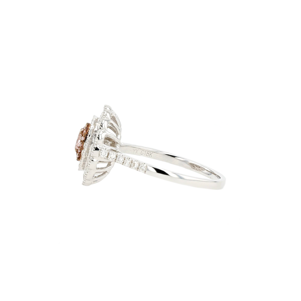 18KG 0.21ct Natural Untreated Pink Daimond Ring